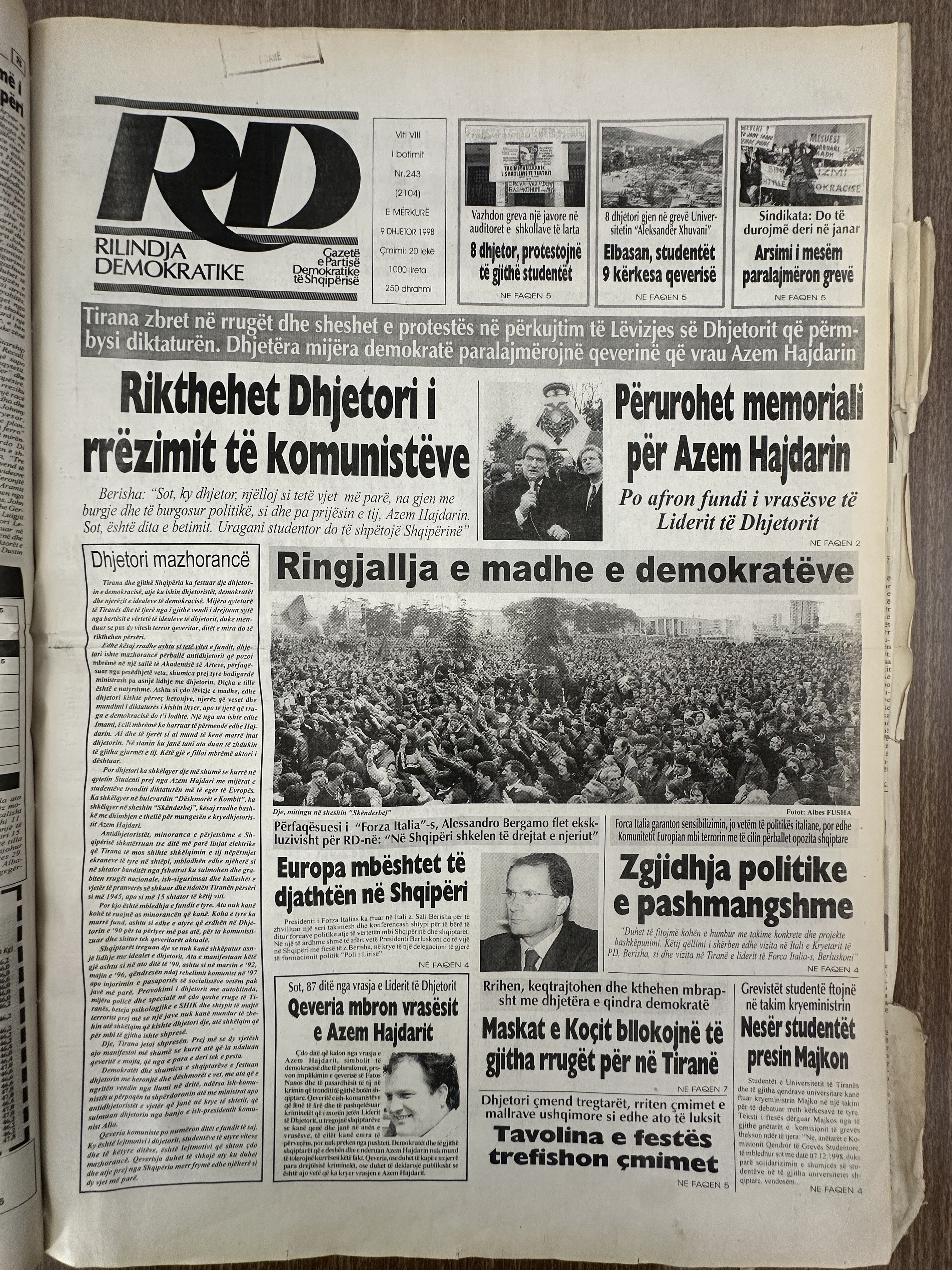 Rilindja Demokratike 1998-12-09